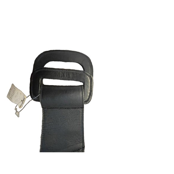Vtg Beadz Women\'s Art Deco Black Faux Leather Belt with Pink Beaded Flamingos main image 6